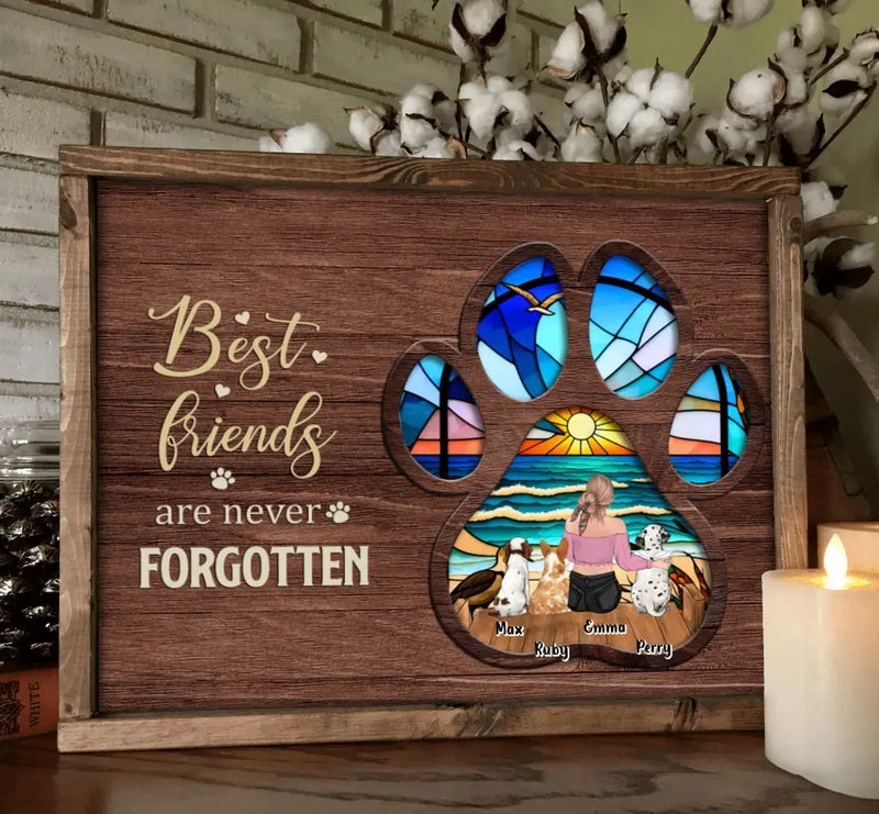 Personalized Pet Mom/Dad Poster - Memorial Gift Idea For Pet Mom/Dad with up to 3 Pets - Best Friends Are Never Forgotten