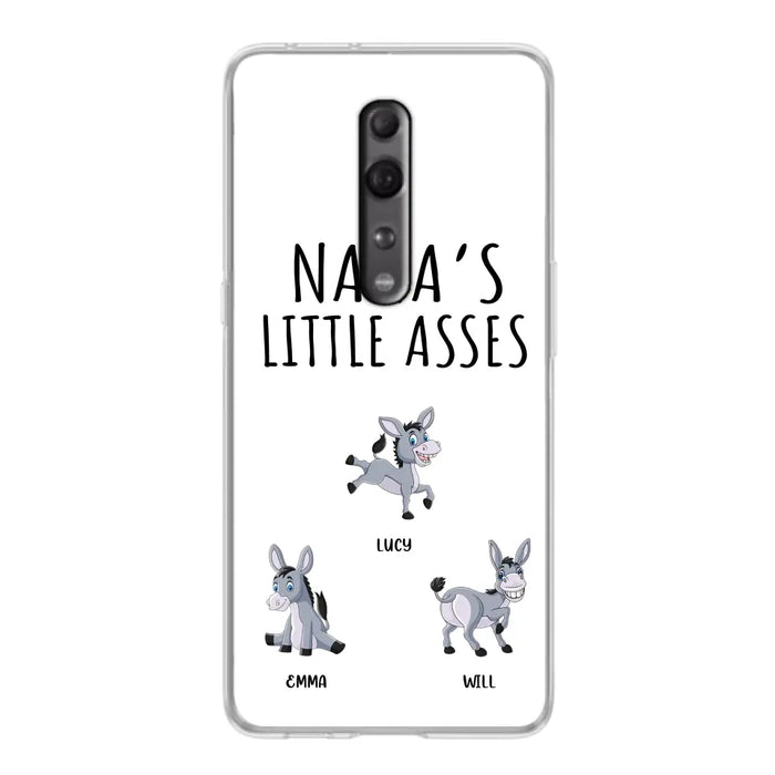 Custom Personalized Donkeys Phone Case - Gift Idea For Family/ Grandma/ Papa - Upto 12 Donkeys - Case For Xiaomi/ Oppo/ Huawei - Nana's Little Asses