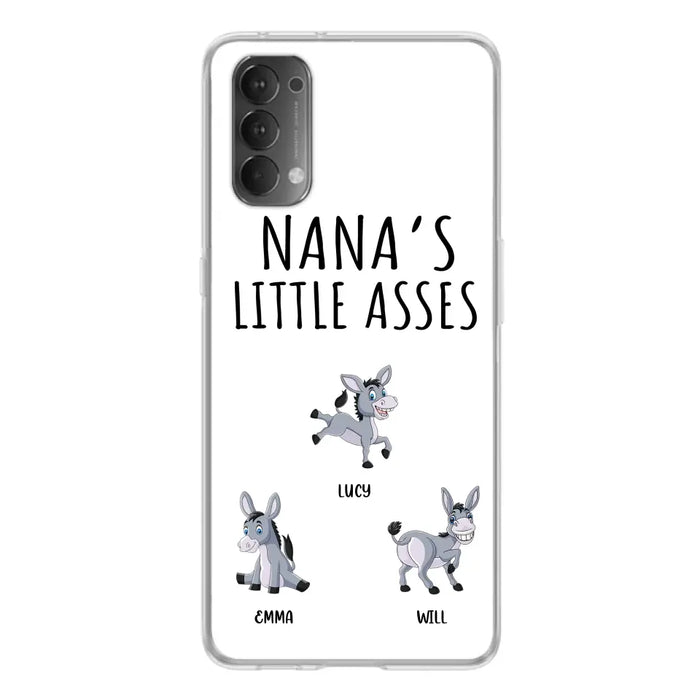 Custom Personalized Donkeys Phone Case - Gift Idea For Family/ Grandma/ Papa - Upto 12 Donkeys - Case For Xiaomi/ Oppo/ Huawei - Nana's Little Asses