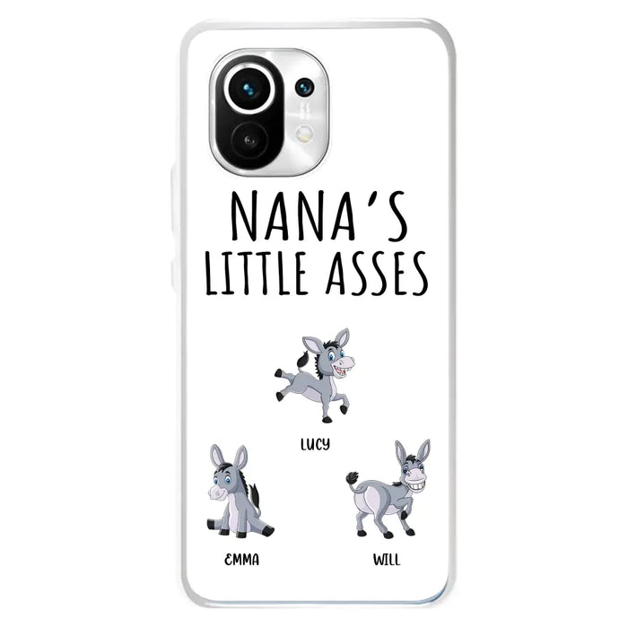 Custom Personalized Donkeys Phone Case - Gift Idea For Family/ Grandma/ Papa - Upto 12 Donkeys - Case For Xiaomi/ Oppo/ Huawei - Nana's Little Asses