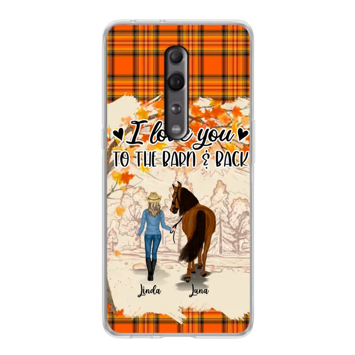 Personalized Horse Girl Phone Case - Gift Idea For Horse Lovers - Up To 6 Horses - I Love You To The Barn & Back - Cases For Oppo/Xiaomi/Huawei