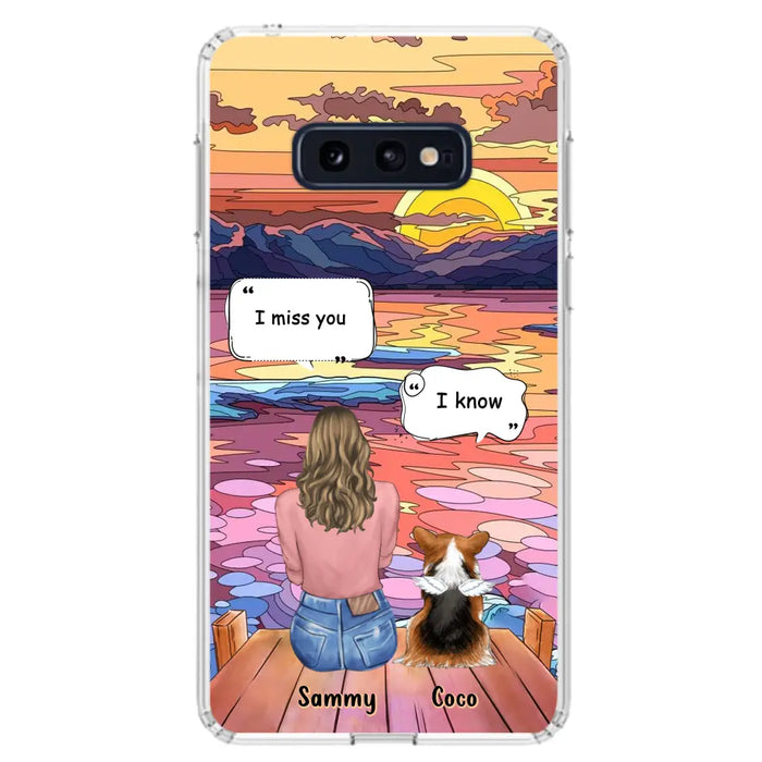 Custom Personalized Memorial Pet Phone Case - Upto 3 Pets - Memorial Gift Idea For Dog/Cat/Rabbits Owners - Case for iPhone/Samsung  - I Miss You