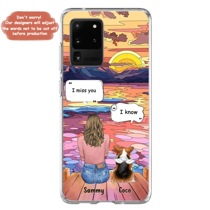 Custom Personalized Memorial Pet Phone Case - Upto 3 Pets - Memorial Gift Idea For Dog/Cat/Rabbits Owners - Case for iPhone/Samsung  - I Miss You