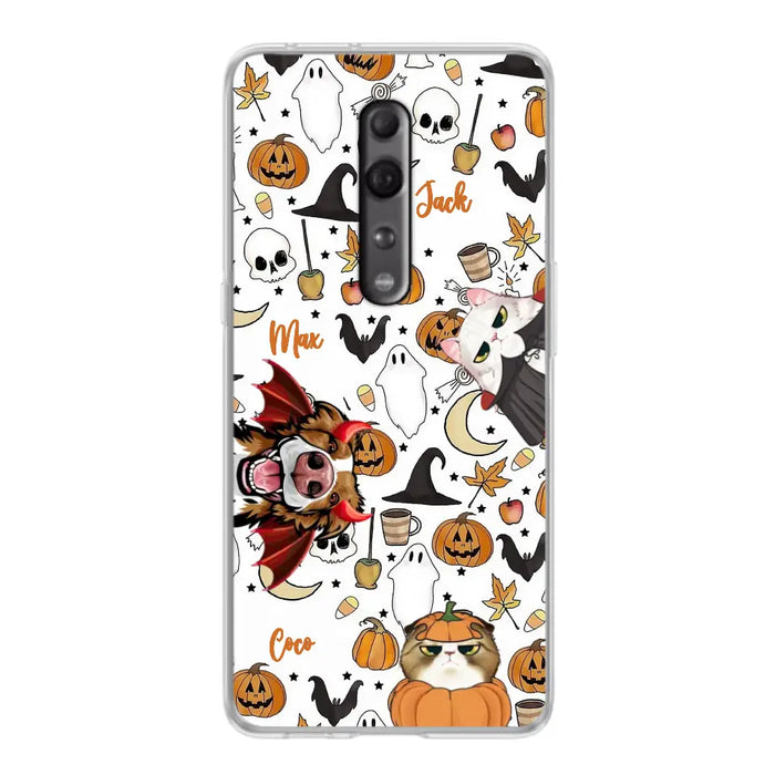 Custom Personalized Halloween Pet Phone Case - Upto 3 Pets - Gift Idea For Dog/Cat Owners - Case for Oppo/Xiaomi/Huawei