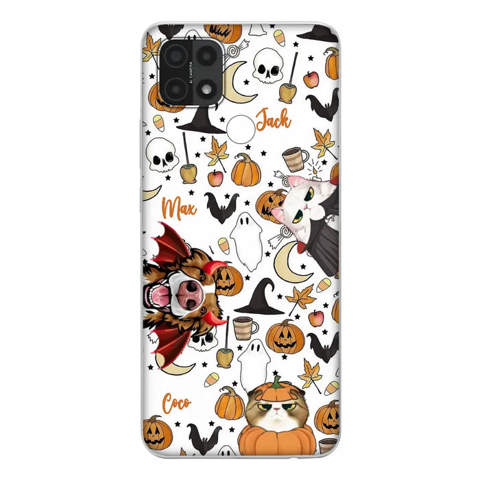 Custom Personalized Halloween Pet Phone Case - Upto 3 Pets - Gift Idea For Dog/Cat Owners - Case for Oppo/Xiaomi/Huawei