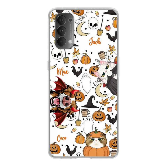 Custom Personalized Halloween Pet Phone Case - Upto 3 Pets - Gift Idea For Dog/Cat Owners - Case for Oppo/Xiaomi/Huawei