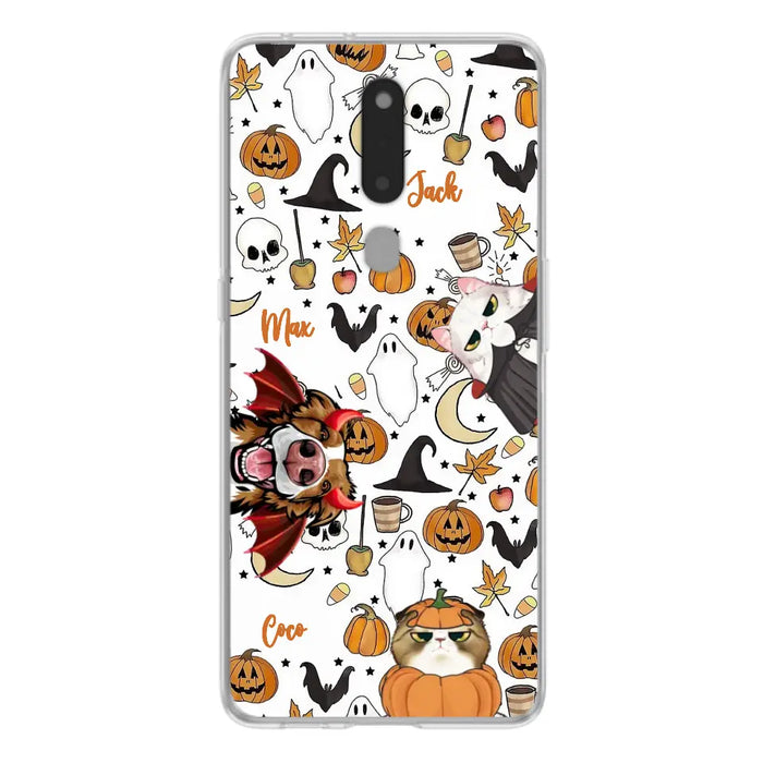 Custom Personalized Halloween Pet Phone Case - Upto 3 Pets - Gift Idea For Dog/Cat Owners - Case for Oppo/Xiaomi/Huawei