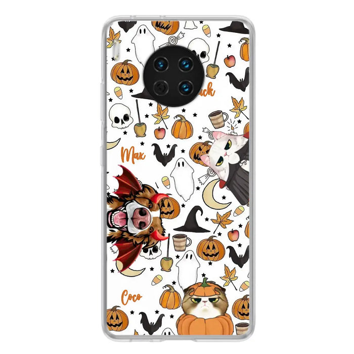 Custom Personalized Halloween Pet Phone Case - Upto 3 Pets - Gift Idea For Dog/Cat Owners - Case for Oppo/Xiaomi/Huawei