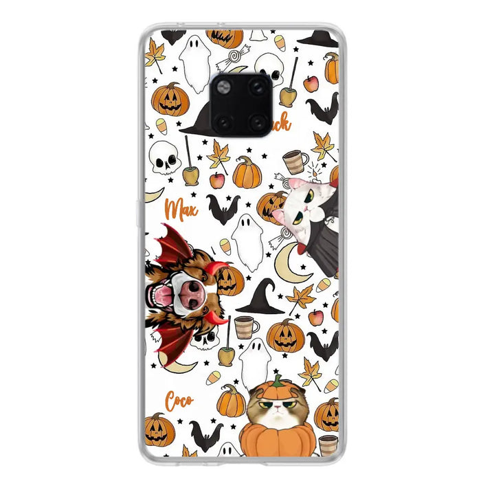 Custom Personalized Halloween Pet Phone Case - Upto 3 Pets - Gift Idea For Dog/Cat Owners - Case for Oppo/Xiaomi/Huawei