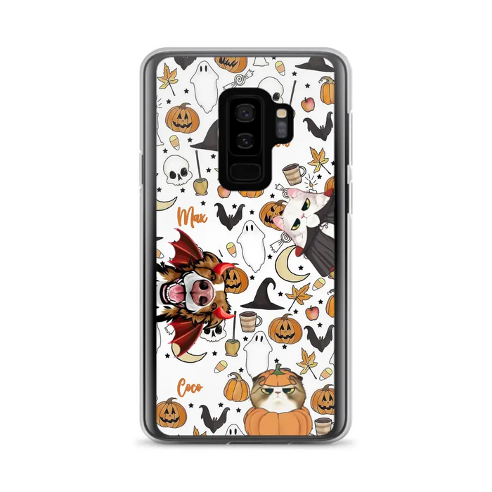 Custom Personalized Halloween Pet Phone Case - Upto 3 Pets - Gift Idea For Dog/Cat Owners - Case for iPhone/Samsung