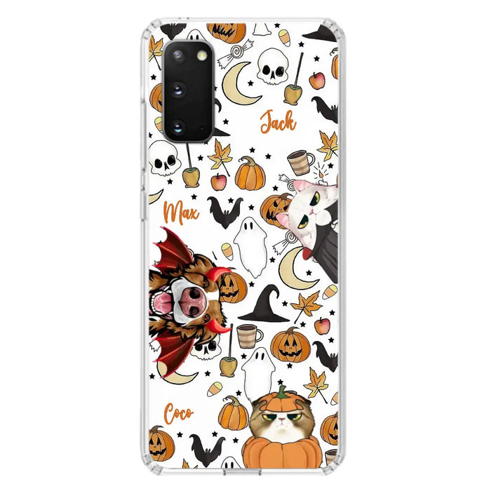 Custom Personalized Halloween Pet Phone Case - Upto 3 Pets - Gift Idea For Dog/Cat Owners - Case for iPhone/Samsung