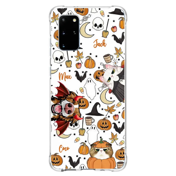 Custom Personalized Halloween Pet Phone Case - Upto 3 Pets - Gift Idea For Dog/Cat Owners - Case for iPhone/Samsung