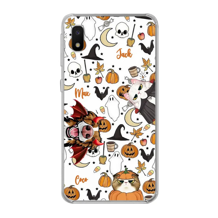 Custom Personalized Halloween Pet Phone Case - Upto 3 Pets - Gift Idea For Dog/Cat Owners - Case for iPhone/Samsung