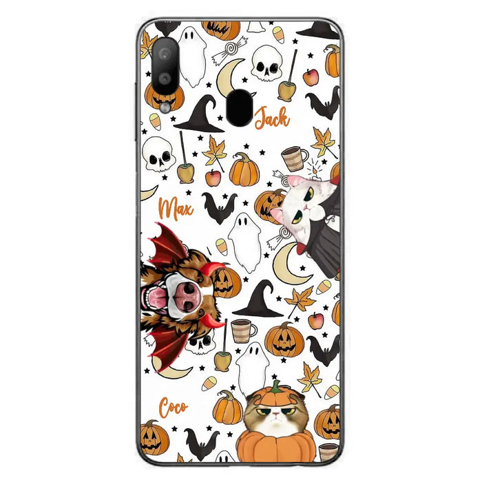 Custom Personalized Halloween Pet Phone Case - Upto 3 Pets - Gift Idea For Dog/Cat Owners - Case for iPhone/Samsung