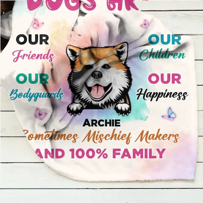 Personalized Dog Quilt/Single Layer Fleece Blanket/Pillow Cover - Gift Idea For Dog Lovers - Dogs Are Our Friends Our Bodyguards