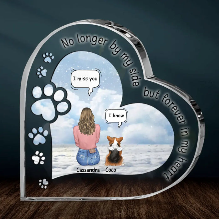 Personalized Memorial Pet Crystal Heart- Upto 3 Pets - Memorial Gift Idea For Dog/Cat/Rabbits Owners - I Miss You