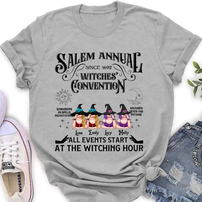 Personalized Halloween Witch Shirt/ Hoodie - Gift Idea For Halloween/Besties - Upto 4 Witches - Salem Annual Since 1692 Witches' Convention