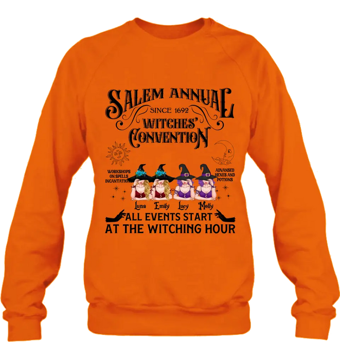 Personalized Halloween Witch Shirt/ Hoodie - Gift Idea For Halloween/Besties - Upto 4 Witches - Salem Annual Since 1692 Witches' Convention