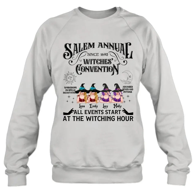 Personalized Halloween Witch Shirt/Hoodie - Gift Idea For Halloween/Besties - Up to 4 Witches - Salem Annual Since 1692 Witches' Convention