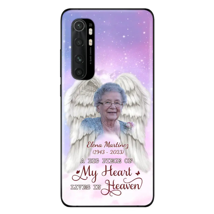 Custom Personalized Memorial Photo Phone Case - Memorial Gift Idea for Family - A Big Piece Of My Heart Lives In Heaven - Case for Xiaomi/Huawei/Oppo