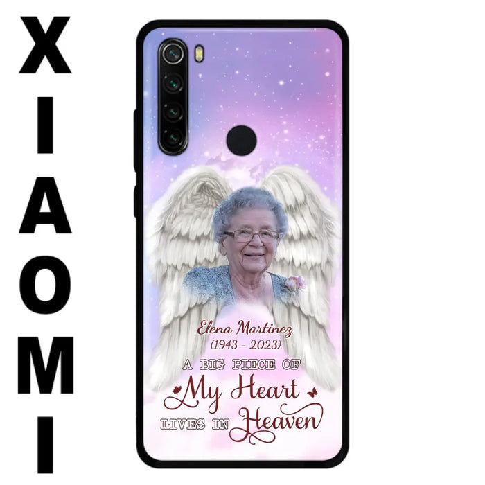 Custom Personalized Memorial Photo Phone Case - Memorial Gift Idea for Family - A Big Piece Of My Heart Lives In Heaven - Case for Xiaomi/Huawei/Oppo