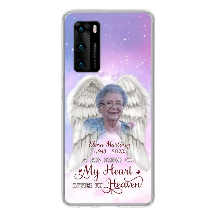 Custom Personalized Memorial Photo Phone Case - Memorial Gift Idea for Family - A Big Piece Of My Heart Lives In Heaven - Case for Xiaomi/Huawei/Oppo