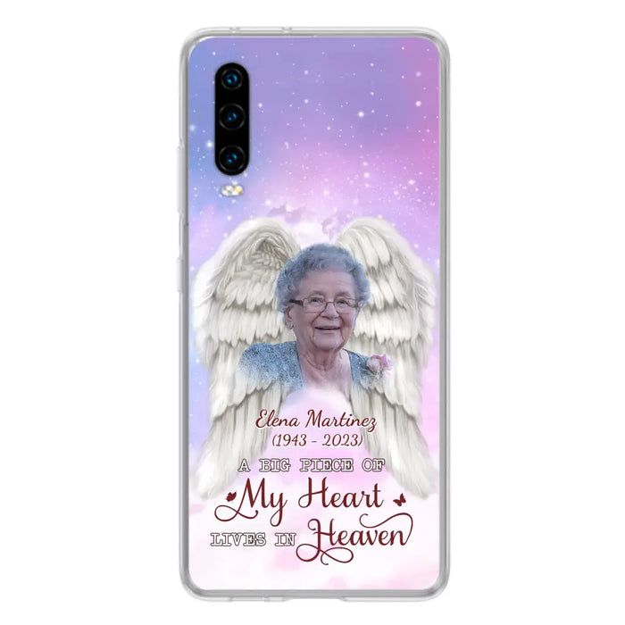 Custom Personalized Memorial Photo Phone Case - Memorial Gift Idea for Family - A Big Piece Of My Heart Lives In Heaven - Case for Xiaomi/Huawei/Oppo