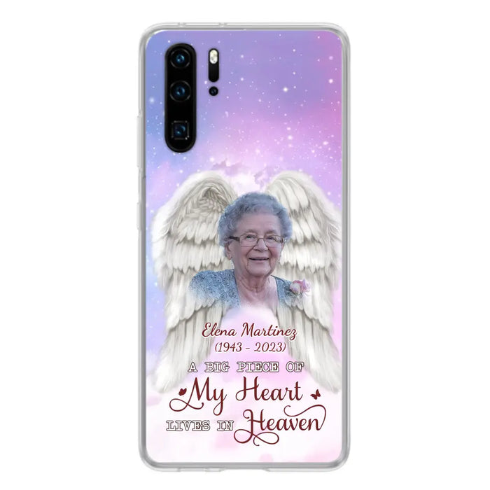 Custom Personalized Memorial Photo Phone Case - Memorial Gift Idea for Family - A Big Piece Of My Heart Lives In Heaven - Case for Xiaomi/Huawei/Oppo