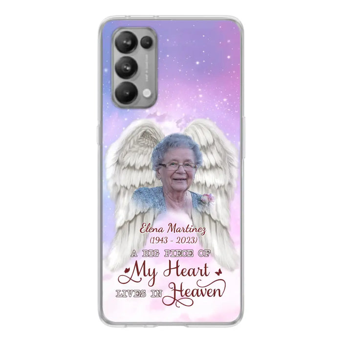 Custom Personalized Memorial Photo Phone Case - Memorial Gift Idea for Family - A Big Piece Of My Heart Lives In Heaven - Case for Xiaomi/Huawei/Oppo