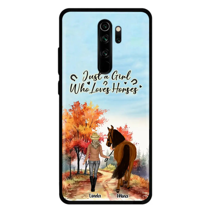 Custom Personalized Horse Girl Fall Season Phone Case - Gift Idea For Horse Lovers - Up To 6 Horses - Just A Girl Who Loves Horses - Cases For Xiaomi/ Oppo/ Huawei