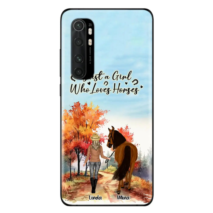 Custom Personalized Horse Girl Fall Season Phone Case - Gift Idea For Horse Lovers - Up To 6 Horses - Just A Girl Who Loves Horses - Cases For Xiaomi/ Oppo/ Huawei