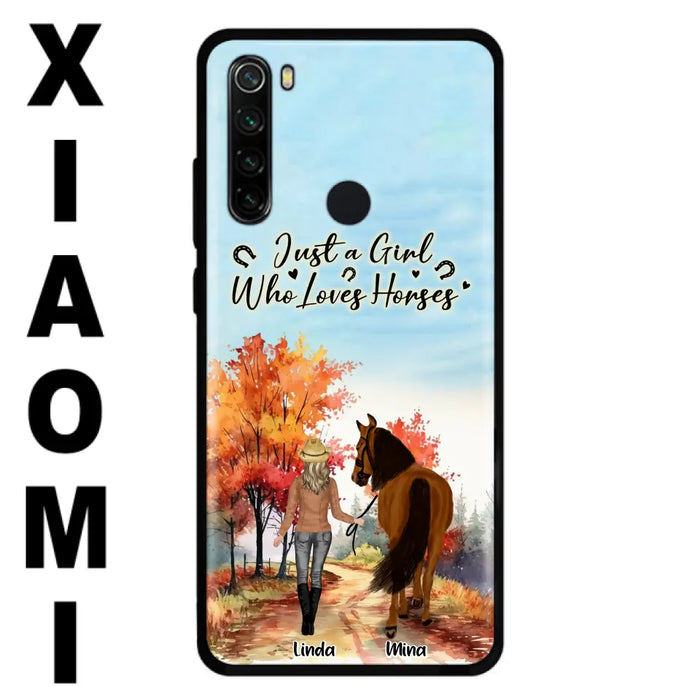 Custom Personalized Horse Girl Fall Season Phone Case - Gift Idea For Horse Lovers - Up To 6 Horses - Just A Girl Who Loves Horses - Cases For Xiaomi/ Oppo/ Huawei