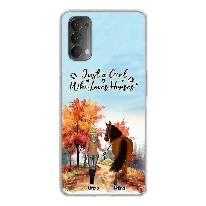 Custom Personalized Horse Girl Fall Season Phone Case - Gift Idea For Horse Lovers - Up To 6 Horses - Just A Girl Who Loves Horses - Cases For Xiaomi/ Oppo/ Huawei