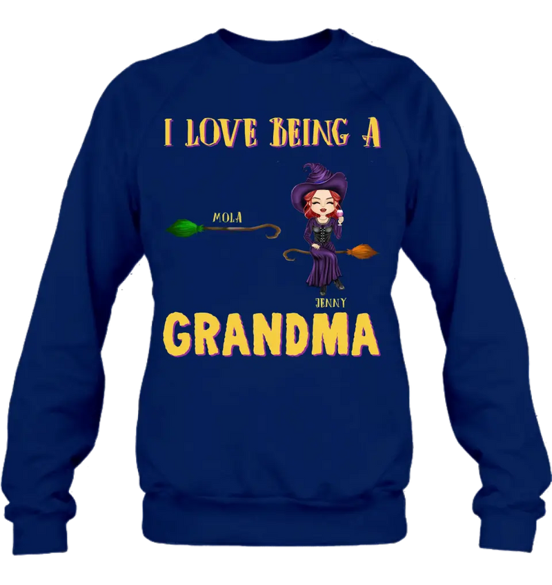 Personalized Witch Grandma T-shirt/Hoodie - Gift Idea For Halloween/Witch/Grandma - Up to 8 Kids - I Love Being A Grandma