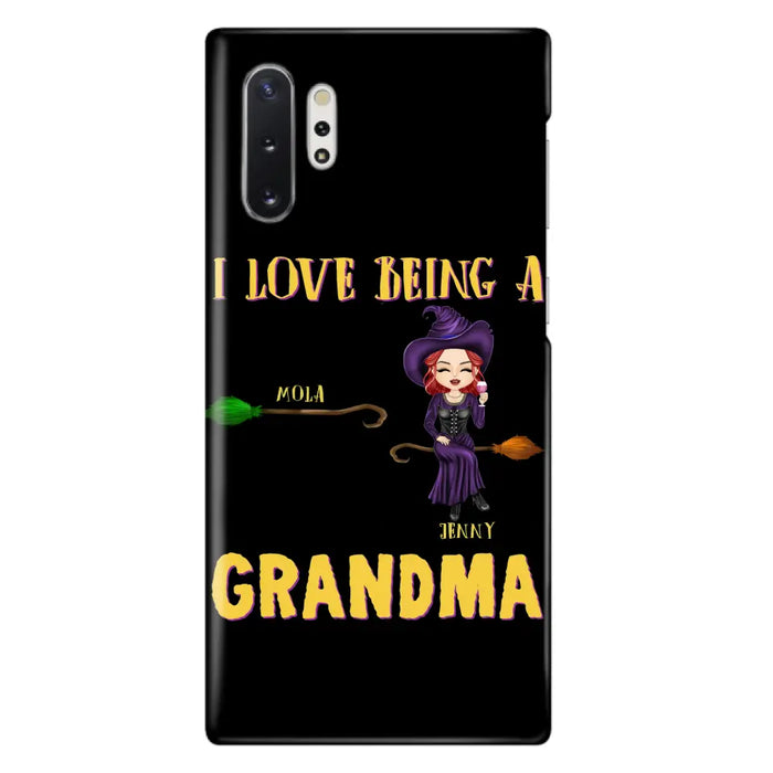 Personalized Witch Grandma Phone Case - Gift Idea For Halloween/Witch/Grandma - Upto 8 Kids - I Love Being A Grandma - Case For iPhone/Samsung