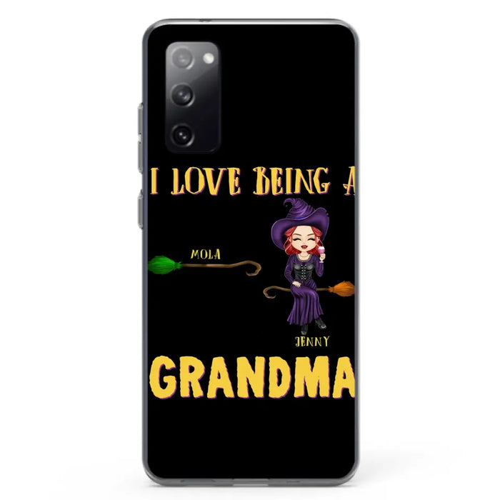 Personalized Witch Grandma Phone Case - Gift Idea For Halloween/Witch/Grandma - Upto 8 Kids - I Love Being A Grandma - Case For iPhone/Samsung