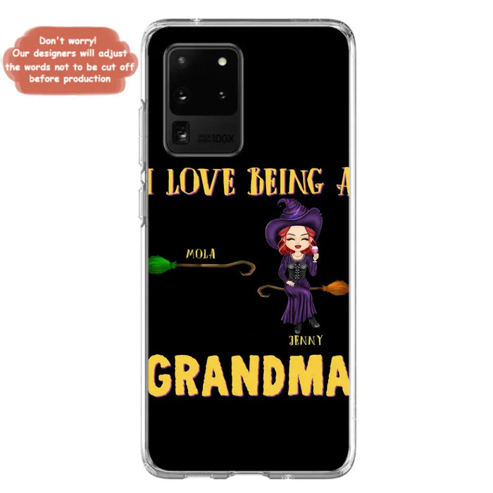 Personalized Witch Grandma Phone Case - Gift Idea For Halloween/Witch/Grandma - Upto 8 Kids - I Love Being A Grandma - Case For iPhone/Samsung