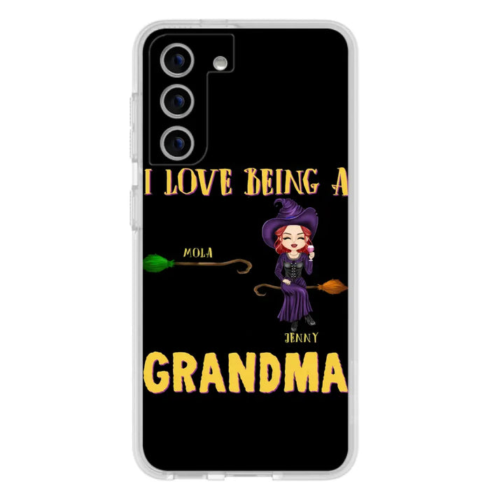 Personalized Witch Grandma Phone Case - Gift Idea For Halloween/Witch/Grandma - Upto 8 Kids - I Love Being A Grandma - Case For iPhone/Samsung