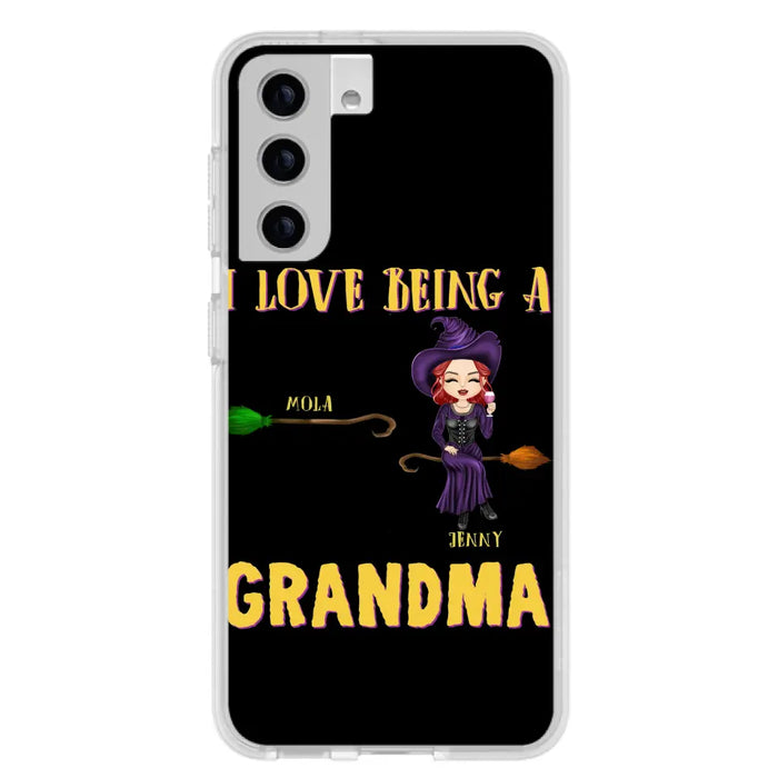 Personalized Witch Grandma Phone Case - Gift Idea For Halloween/Witch/Grandma - Upto 8 Kids - I Love Being A Grandma - Case For iPhone/Samsung