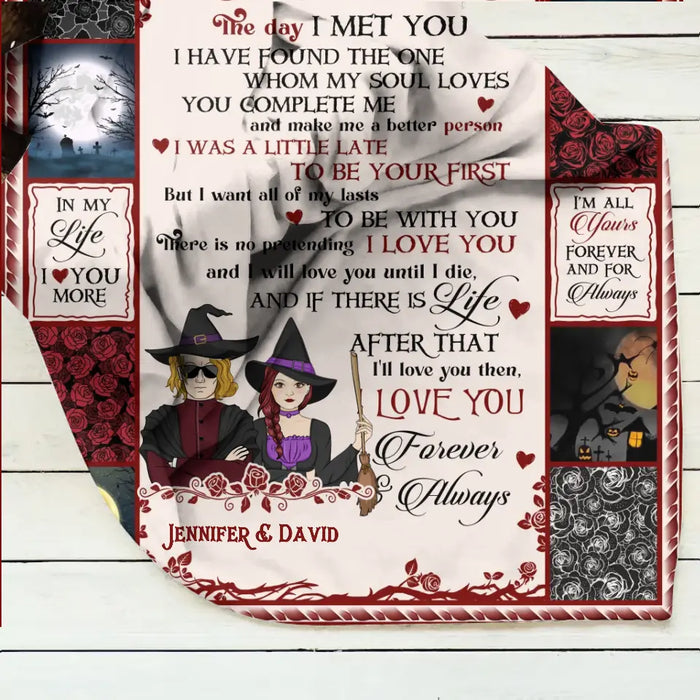 Custom Personalized Halloween Couple Single Layer Fleece/Quilt Blanket - Gift Idea For Couple/Halloween - My Only Love