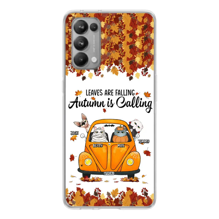 Custom Personalized Pet Phone Case - Gift Idea For Cat/Dog Lovers - Upto 4 Pets - Case For Xiaomi/ Oppo/ Huawei - Leaves Are Falling Autumn Is Calling