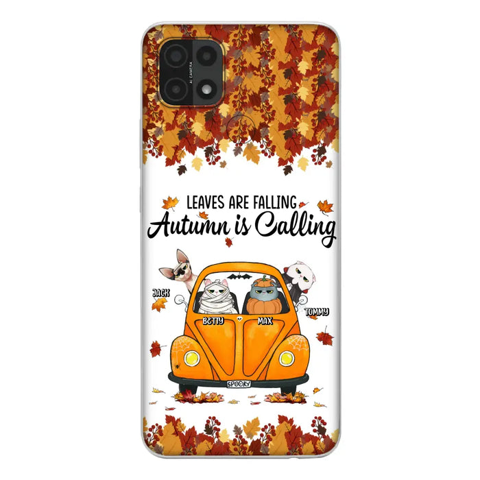 Custom Personalized Pet Phone Case - Gift Idea For Cat/Dog Lovers - Upto 4 Pets - Case For Xiaomi/ Oppo/ Huawei - Leaves Are Falling Autumn Is Calling