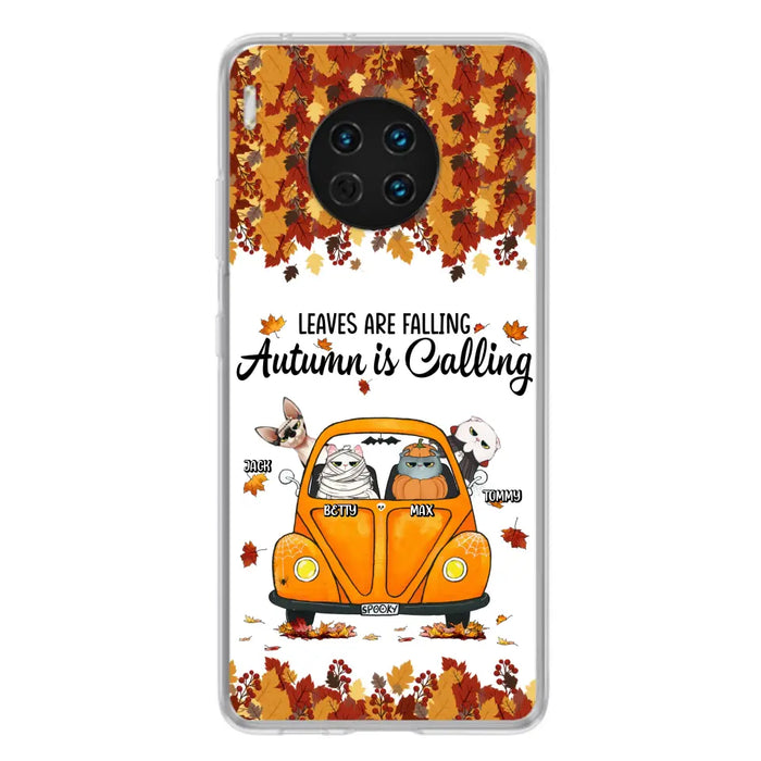 Custom Personalized Pet Phone Case - Gift Idea For Cat/Dog Lovers - Upto 4 Pets - Case For Xiaomi/ Oppo/ Huawei - Leaves Are Falling Autumn Is Calling