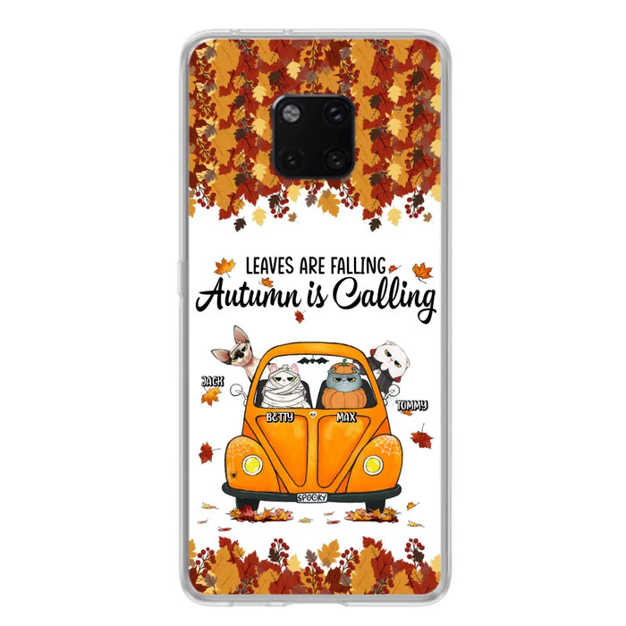 Custom Personalized Pet Phone Case - Gift Idea For Cat/Dog Lovers - Upto 4 Pets - Case For Xiaomi/ Oppo/ Huawei - Leaves Are Falling Autumn Is Calling