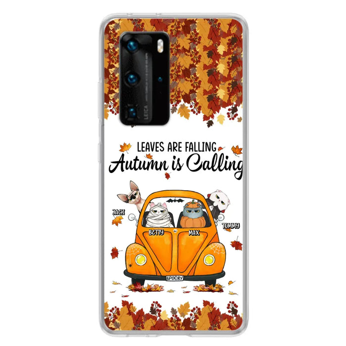 Custom Personalized Pet Phone Case - Gift Idea For Cat/Dog Lovers - Upto 4 Pets - Case For Xiaomi/ Oppo/ Huawei - Leaves Are Falling Autumn Is Calling