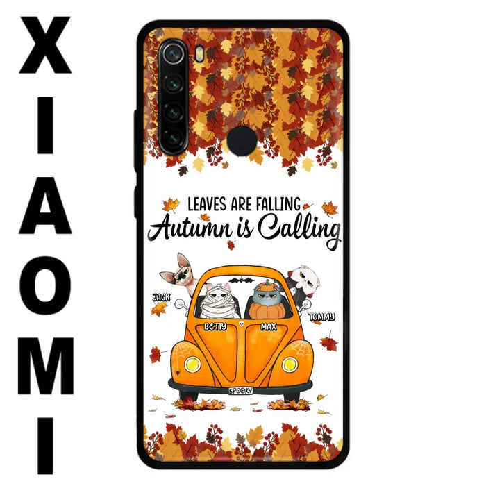 Custom Personalized Pet Phone Case - Gift Idea For Cat/Dog Lovers - Upto 4 Pets - Case For Xiaomi/ Oppo/ Huawei - Leaves Are Falling Autumn Is Calling