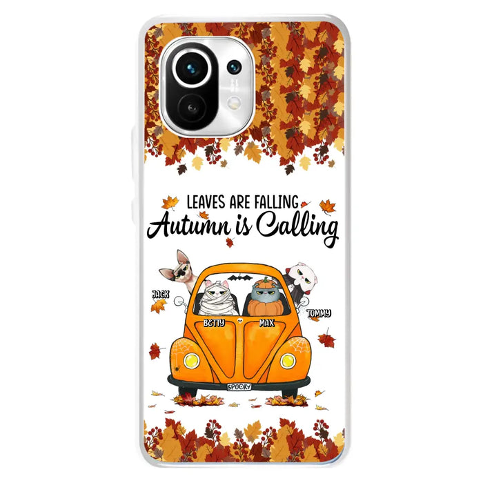 Custom Personalized Pet Phone Case - Gift Idea For Cat/Dog Lovers - Upto 4 Pets - Case For Xiaomi/ Oppo/ Huawei - Leaves Are Falling Autumn Is Calling