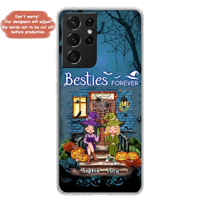 Custom Personalized Halloween Friend Phone Case - Upto 5 Friends - Halloween Gift Idea for Friends/Sisters - Besties Forever - Case for iPhone/Samsung