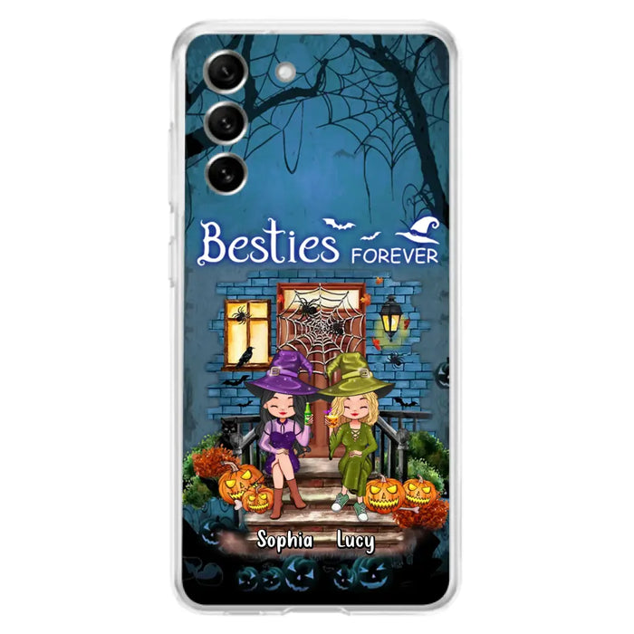 Custom Personalized Halloween Friend Phone Case - Upto 5 Friends - Halloween Gift Idea for Friends/Sisters - Besties Forever - Case for iPhone/Samsung