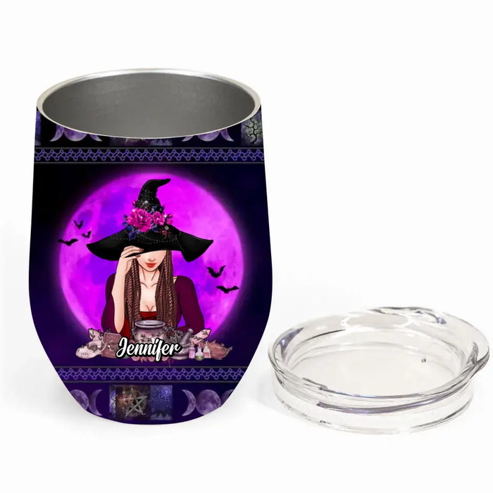 Custom Personalized Witch Wine Tumbler - Gift Idea For Halloween/Witch Lover - I'm Not A Bad Witch